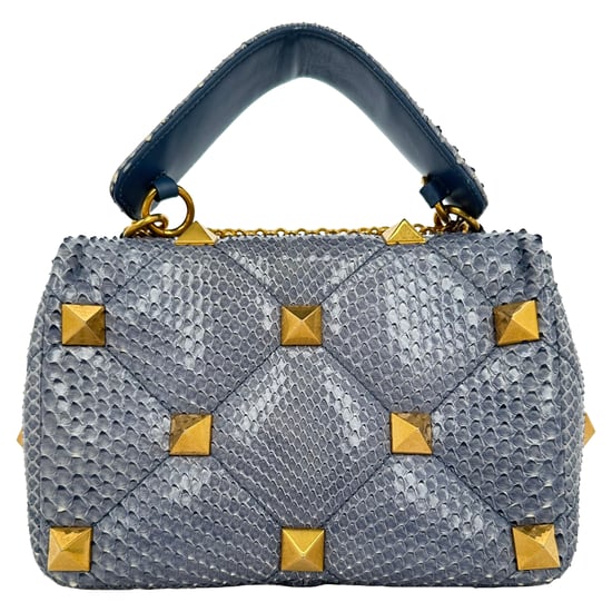 Valentino Garavani Roman Stud Top Handle Bag in Light Blue Leather - Image 5