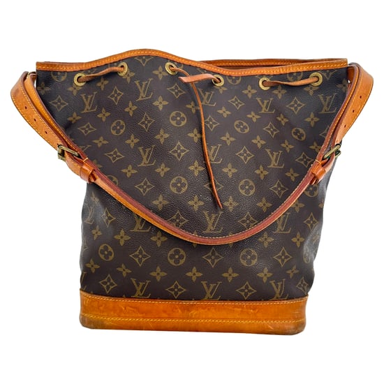 Louis Vuitton Large Noe Monogram Bucket Bag in Brown Coated Canvas - Image 1