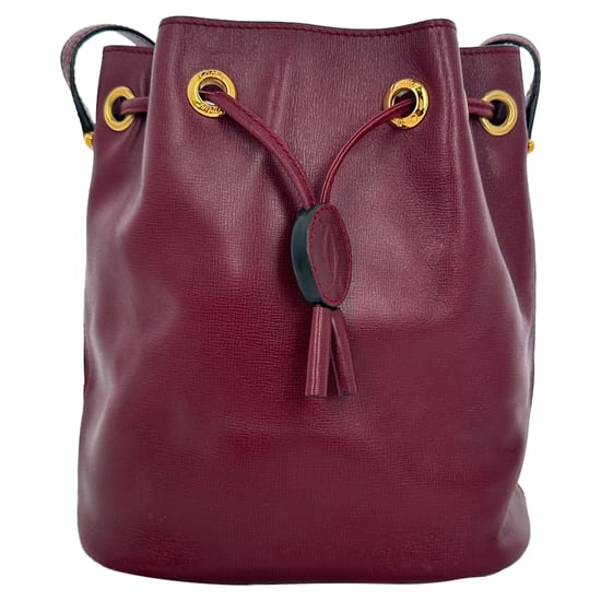 Cartier Must De Cartier Bucket Bag in Burgundy Leather - Image 3