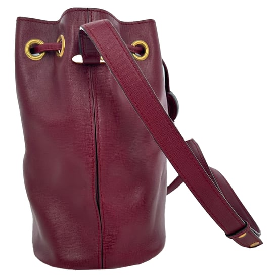 Cartier Must De Cartier Bucket Bag in Burgundy Leather - Image 4