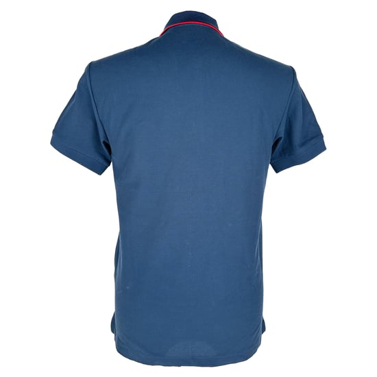 Burberry Logo-Embroidered Polo Shirt in Navy Blue Cotton - Image 3