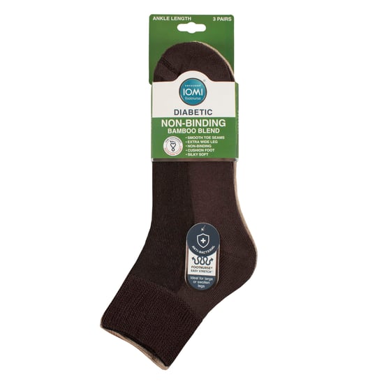 3 Pack Unisex Bamboo Diabetic Ankle Socks Soft Breathable Gentle Fit Everyday - Image 2