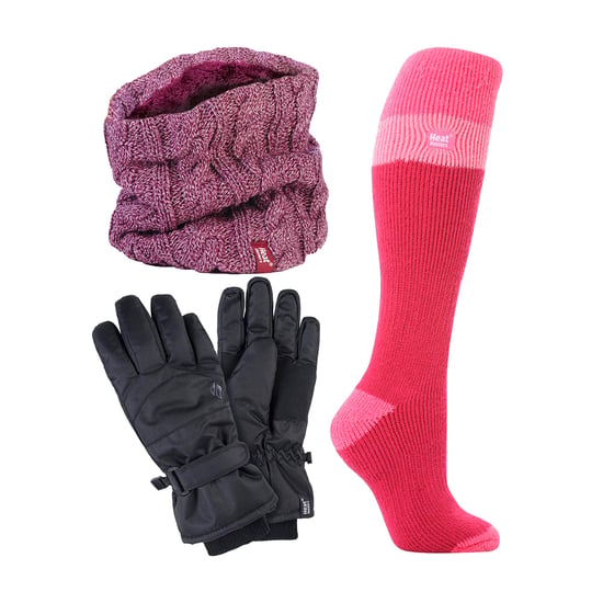 Dam skidset halsvärmare, handskar och thermosockor för vintern - Image 1