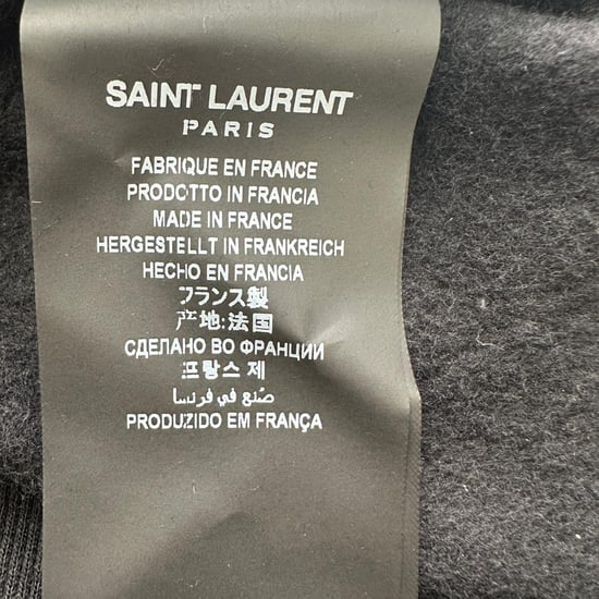 Saint Laurent 50s Signature Logo-Print Hoodie in Black Cotton - Image 4