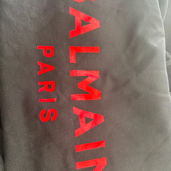 Balmain Logo-Print Hoodie in Black Cotton - Image 4