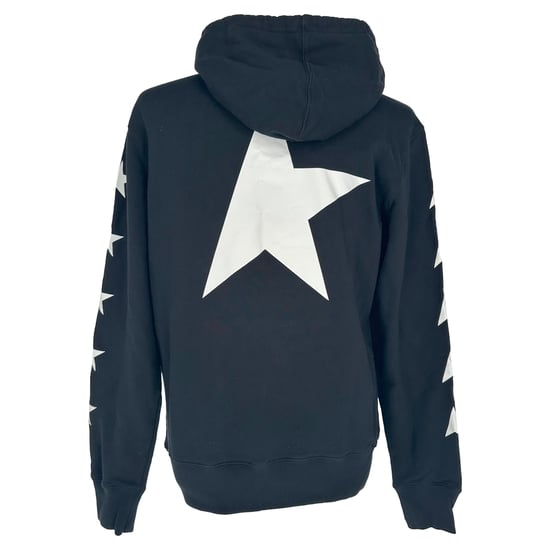 Golden Goose Alighiero Star Collection Hoodie in Black Cotton - Image 3