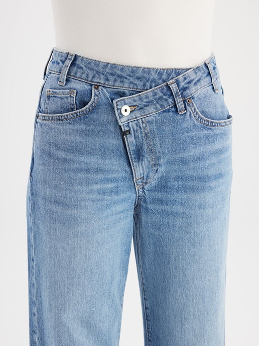 Cora jeans met middelhoge taille en lange pijpen, 5 zakken, mediumblauw - Image 3