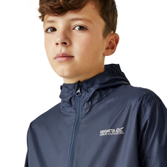 Regatta Kids Juniors Pack it III Waterproof Hooded Outdoor Walking Jacket Coat - Image 3