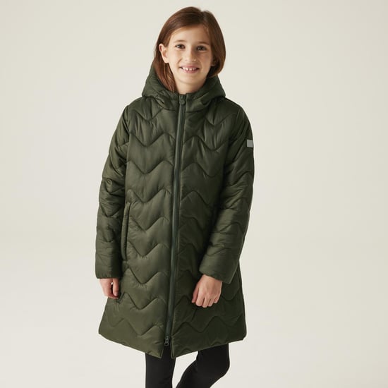Regatta Kids Cambrie Hooded Longline Warm Winter Padded Quilted Jacket Coat - Image 1