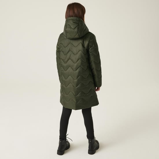 Regatta Kids Cambrie Hooded Longline Warm Winter Padded Quilted Jacket Coat - Image 2