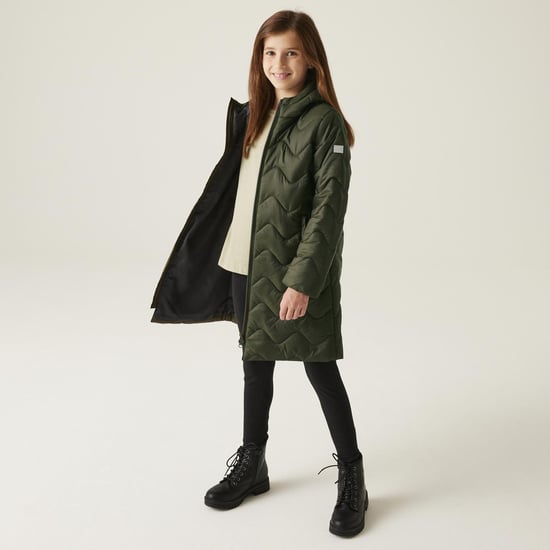 Regatta Kids Cambrie Hooded Longline Warm Winter Padded Quilted Jacket Coat - Image 3