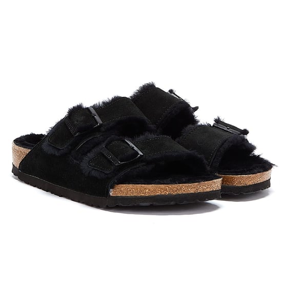 Birkenstock Arizona Shearling Black Sandals - Image 1