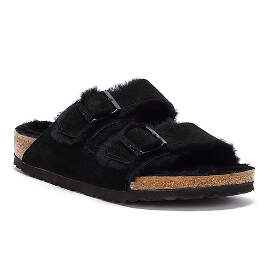 Birkenstock Arizona Shearling Black Sandals - Image 2