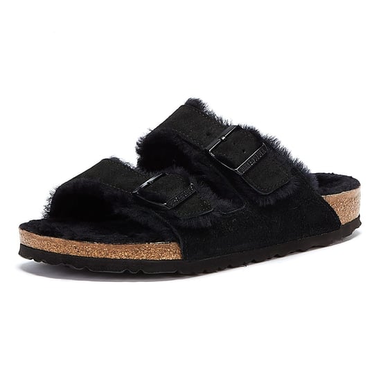 Birkenstock Arizona Shearling Black Sandals - Image 3