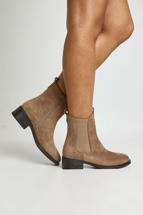 Faux Suede Tab Detail Chelsea Boots - Image 1
