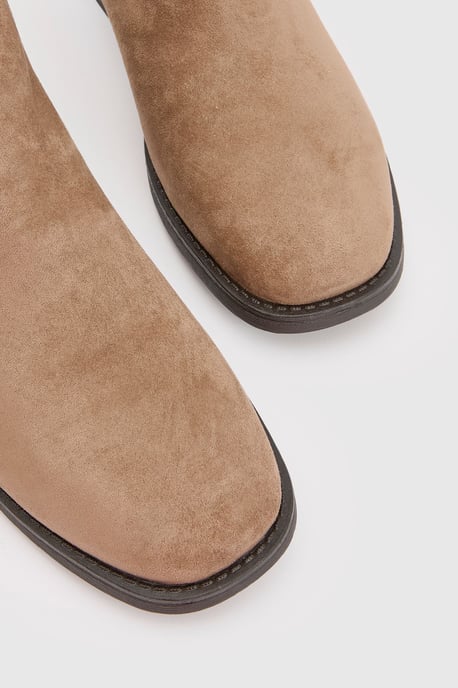 Faux Suede Tab Detail Chelsea Boots - Image 5