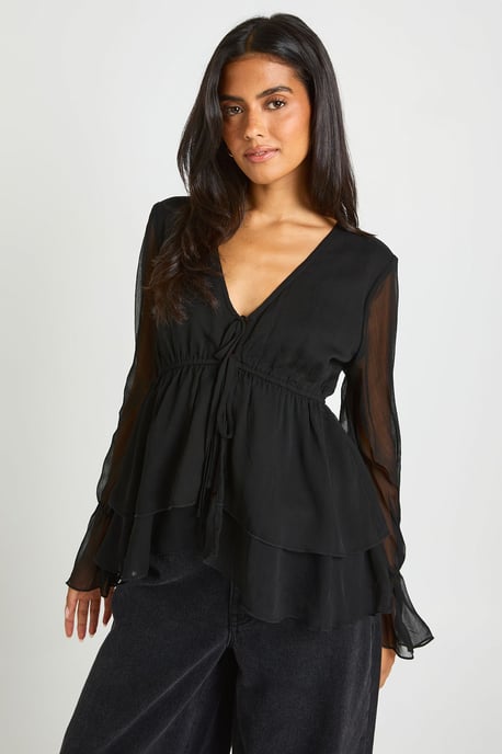 Ruffle Flare Sleeve Blouse - Image 1