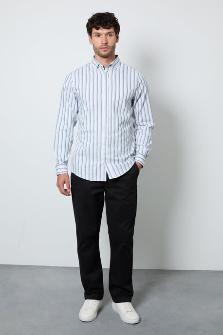 Off White Bold Stripe Long Sleeve Shirt - Image 4