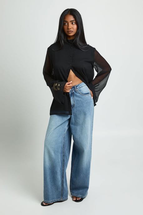 Chiffon Funnel Neck Blouse - Image 3