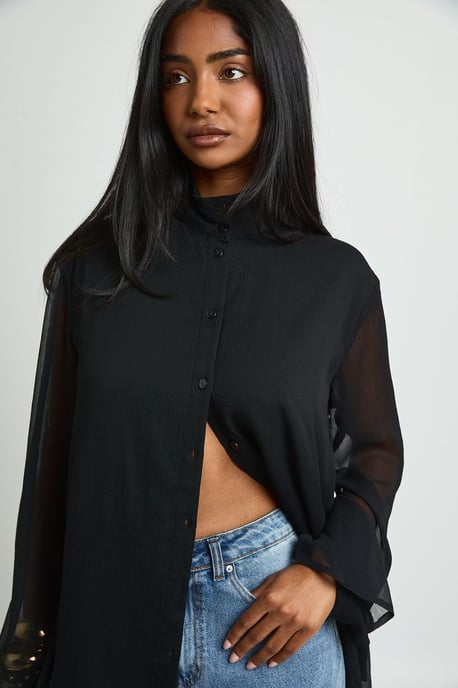 Chiffon Funnel Neck Blouse - Image 4