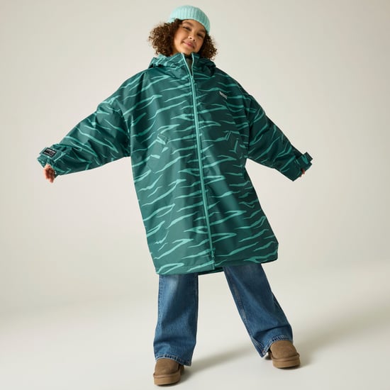 Regatta Kids Spirit Of Adventure Hooded Waterproof Warm Drying Changing Robe - Image 5