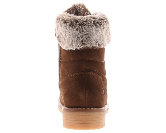 Hush Puppies Womens Ankle Boots Florence Suede Leather Zip and Lace brown - Image 4