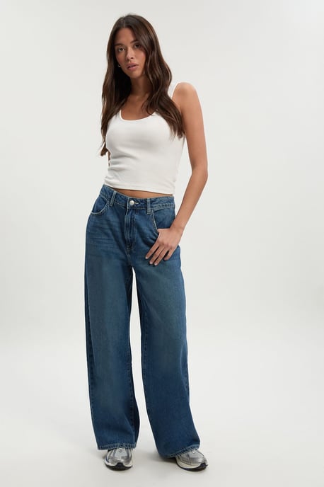 Basics High Waist Wide Leg Jean - Image 1