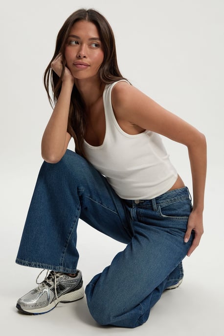 Basics High Waist Wide Leg Jean - Image 2
