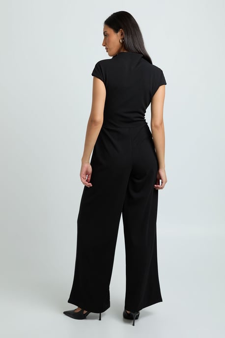 Jersey Crepe High Neck Wide Leg Jumpsuit - Image 2
