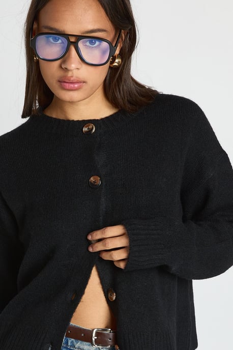Crew Neck Soft Knit Knitted Cardigan - Image 4