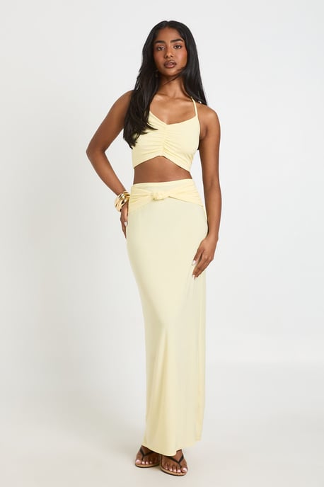 Double Layer Ruched Halterneck Cropped Top - Image 3