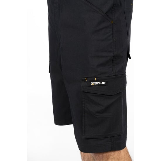 Caterpillar Nexus Stretch Cotton Mäns Svarta Arbetsshorts - Image 6