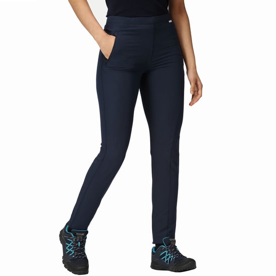 Regatta Womens Pentre Stretch Outdoor Walking Hiking Bottoms Trousers - Navy - Image 1