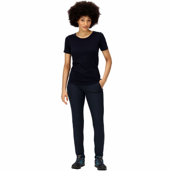 Regatta Womens Pentre Stretch Outdoor Walking Hiking Bottoms Trousers - Navy - Image 3