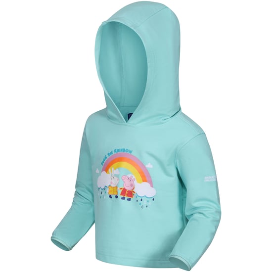 Regatta Kids Peppa Pig Graphic Print Pullover Sweatshirt Hoodie Top - Aruba Blue - Image 1