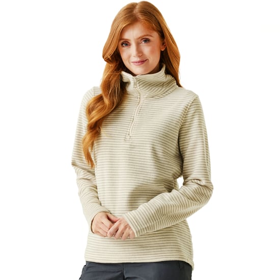 Regatta Womens Solenne 1/2 Zip Outdoor Walking Hiking Stripe Fleece Pullover - Image 1