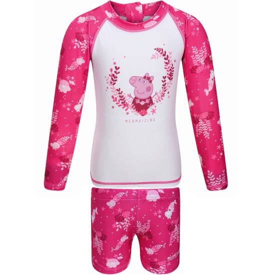 Regatta Kids Peppa Pig Long Sleeve Swimming Swimsuit Rash Suit Set - Image 1