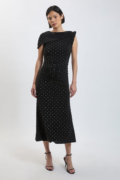 Petite Twist Detail Studded Jersey Maxi Dress - Image 1