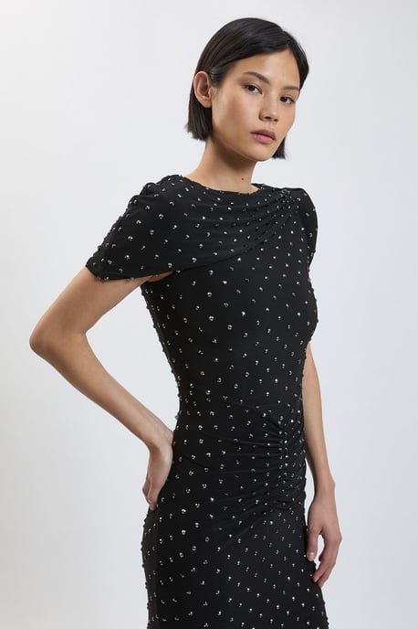 Petite Twist Detail Studded Jersey Maxi Dress - Image 2