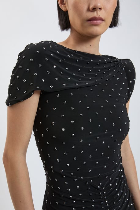 Petite Twist Detail Studded Jersey Maxi Dress - Image 4