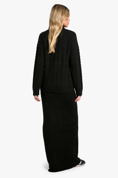 Soft Cable Roll Neck Jumper And Maxi Skirt Co-ord - Image 2