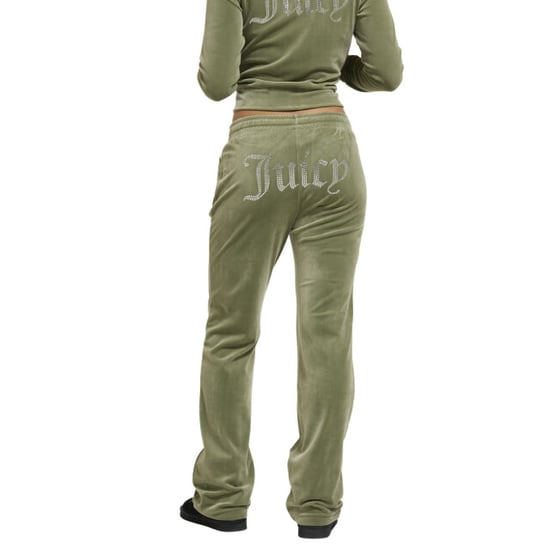 Juicy Couture Tina velour track pant with diamante branding - Image 3