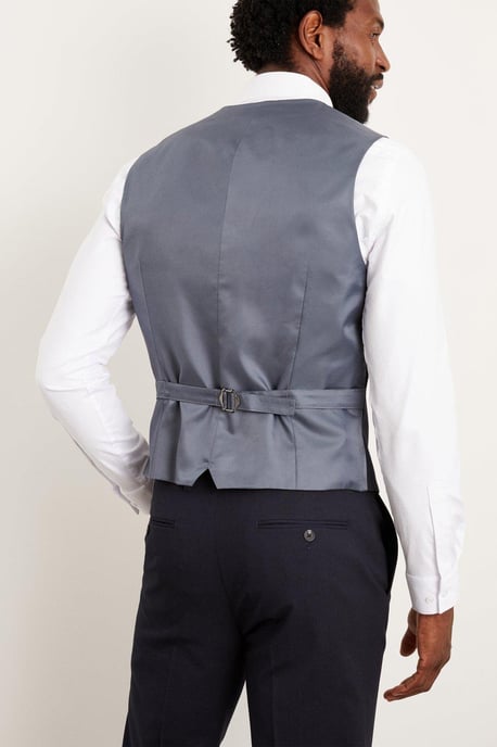 Slim Fit Navy Essential Waistcoat - Image 3