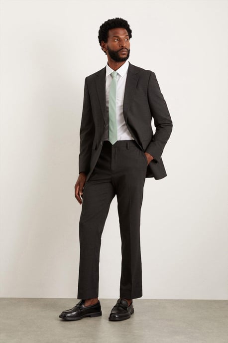 Tailored Fit Charcoal Essential Suit Trousers - Image 1