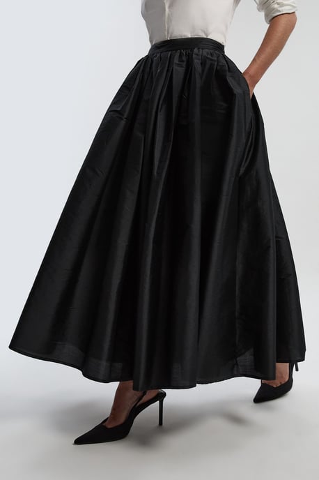 Taffeta Woven Maxi Skirt - Image 2