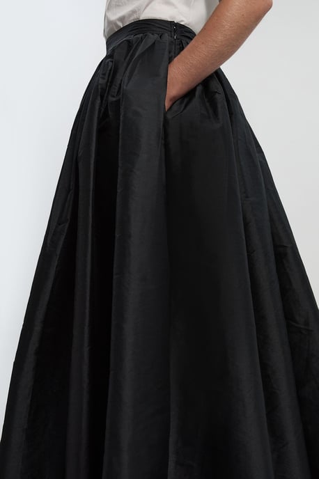 Taffeta Woven Maxi Skirt - Image 3