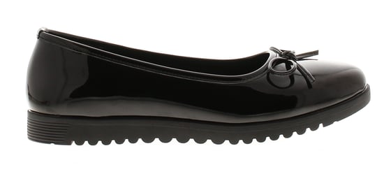 Platino Womens Ballerina Wedges Print Slip On Black Patent - Image 2