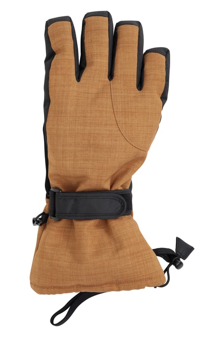 'Lodge' Men's Ski Gloves Lightweight Snowproof Warm Comfortable Winter Mittens Tan - Image 2