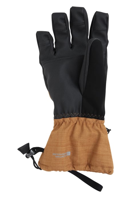'Lodge' Men's Ski Gloves Lightweight Snowproof Warm Comfortable Winter Mittens Tan - Image 3