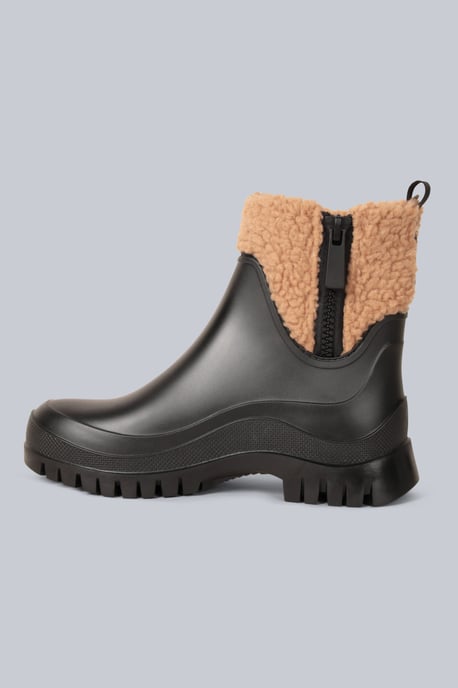 'Lolah' Women's Wellies Waterproof Cushioned Fleece Lined Wellington Rain Boots Black - Image 3